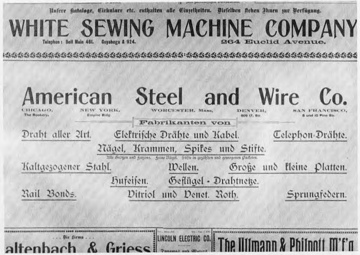 newspaper ad for steel company