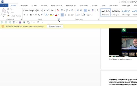 MAGic enlarging a Word document at 2 times magnification