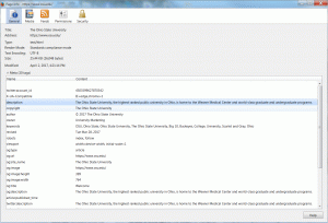 The Page Info for www.osu.edu.