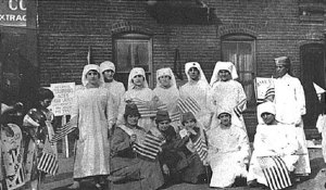 Syrian Women's Red Cross Auxiliary at Bradley Court Bolivar Road, Cleveland, Ohio -- 1919.