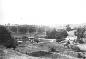 Rocky River Bridge, ca. 1910, showing the steel centering arches that were one of Wilbur Watson’s innovations.