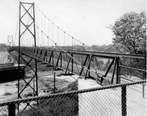 The Sidaway Bridge over Kingsbury Run is Cleveland’s only suspension bridge.