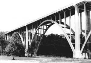 The Lorain Road Bridge crossing the Metropolitan Park near Rocky River.