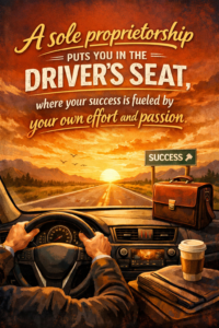 "A sole proprietorship puts you in the driver's seat, where your success is fueled by your own effort and passion."