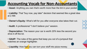 Accounting vocab for non-accountants