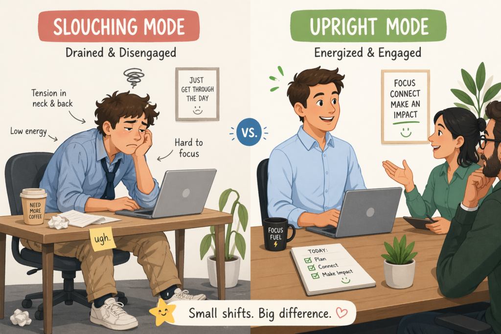 slouching vs upright in an interview