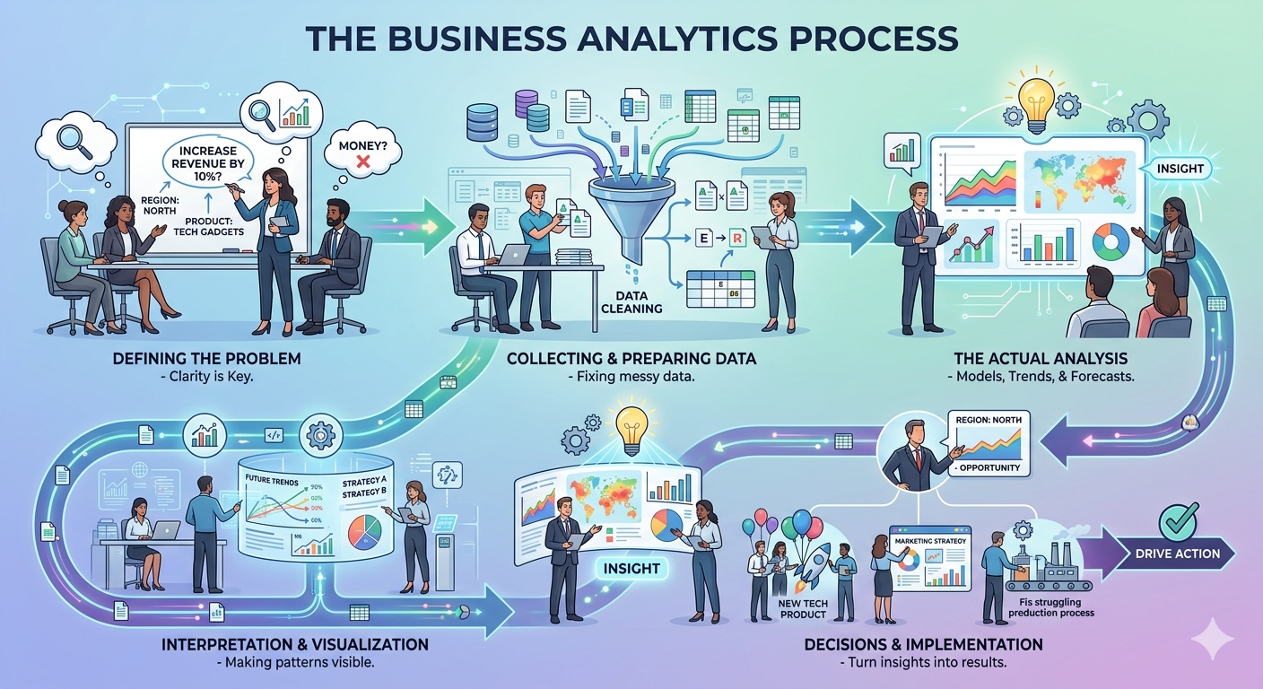 Business Analytics Process Infographic