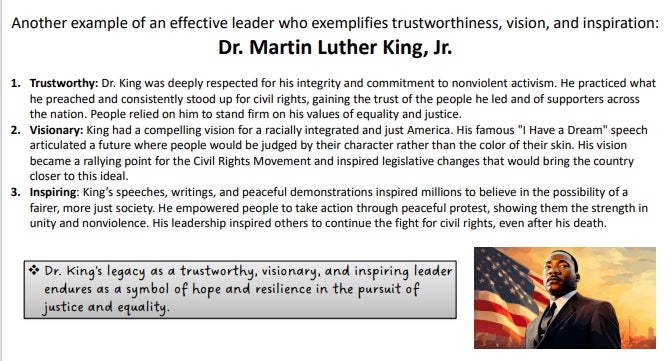 Key characteristics of effective leadership