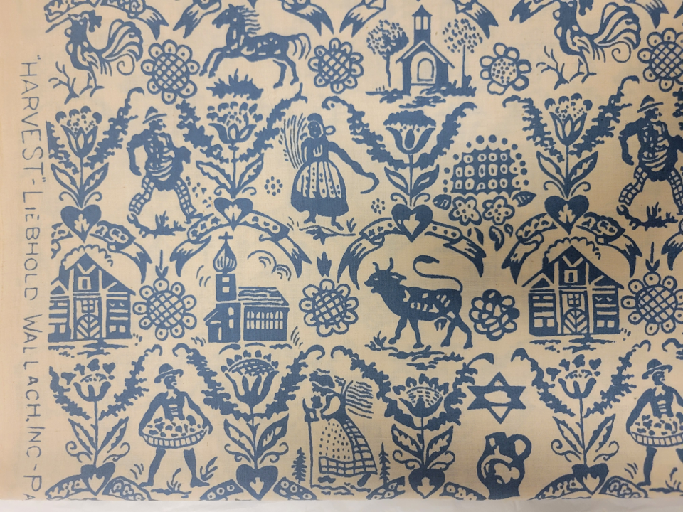 German woodblock print, 1951, depicting German folk culture