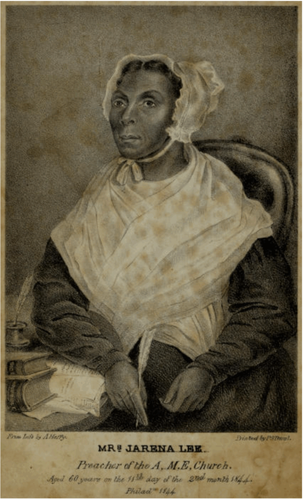 Illustration of Mrs. Larena Lee at age 60, on February 11, 1844.