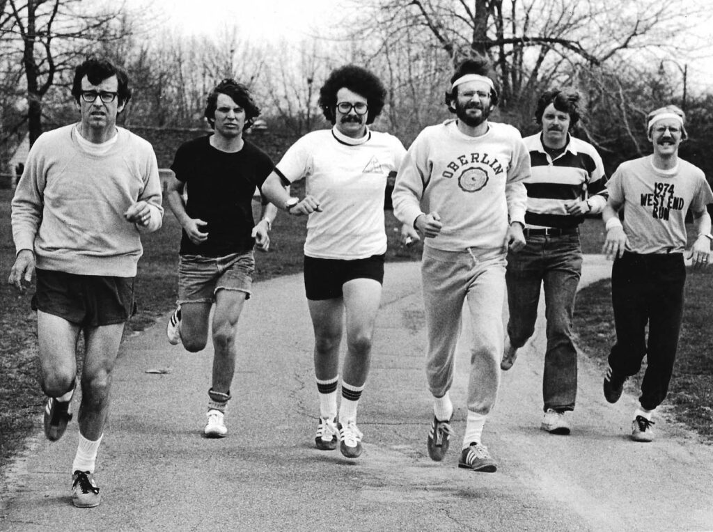 PRESS RUNNERS. Six of the Cleveland Press’ finest runners (cough, choke) put themselves through some training in Cleveland Heights for next year’s Cleveland-Revco 10K race, partly sponsored by The Press.