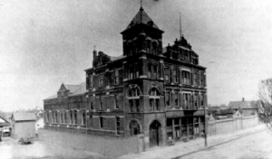 The Massive Hungarian Hall, erected by Kundtz and the west side Hungarian community on Clark Ave. in 1890 (Cleveland Public Library)
