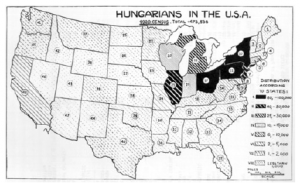 Supplement to American Hungarian Dialect Notes, No.1, August 1962.[Figure 1. Hungarians in The U.S.A.]