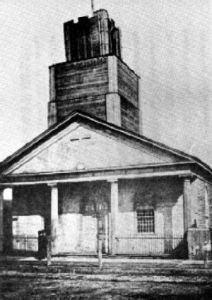 St. Mary's of the Flats. The first Catholic Church and Cathedral in Cleveland. Picture taken approximately 1884 (Our Lady of the Lake built in 1839).