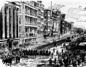 St. Patrick's Day Parade Forming in New York in 1858.