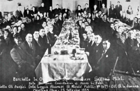 Banquet in honor of Settimo Mileti given by fellow citizens from the town of Alcara Li Fusi, Cleveland, Ohio September 23, 1939.