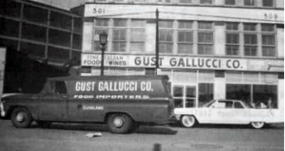 Gust Gallucci Co., Food Importers, One of the earliest grocery stores in Cleveland, located at 505 Woodland Avenue.