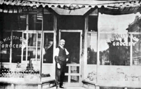 G. Mileti's Grocery Store on the corner of Mayfield and Murray Hill Roads, circa 1910.