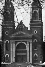 Two views of St. Anthony of Padua Church, Cleveland's first Italian Church located at east 12th and Carnegie Avenue. The Church is now St. Maron's Church.