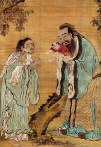 Confucius presenting the young Gautama Buddha to Laozi *Ming Dynasty