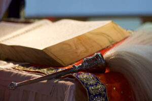 The Chauri is a whisk that is waved when the Guru Granth Sahib is being read.