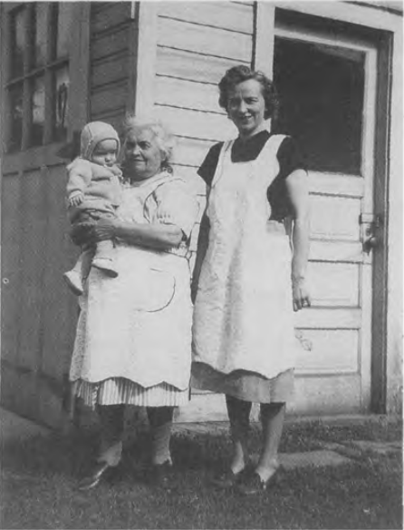 Grandma and Grace with infant Edward, 1949