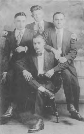 Nick D’Alessandro, the author’s oldest brother (extreme right) as member of Central High School vocal quartet, 1918