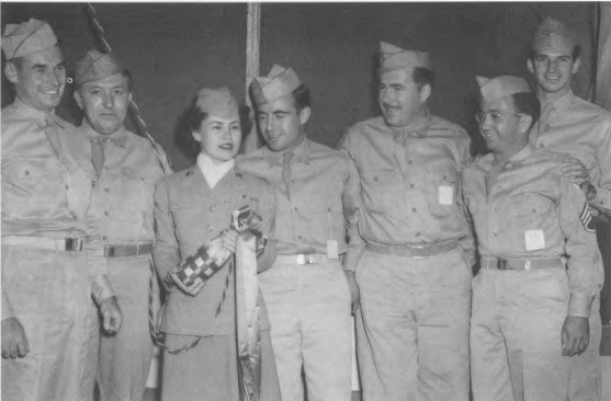 The author (second from right) as Drew Field Honor Guard at army ship launching, Tampa Shipyards, Florida, October 29, 1944