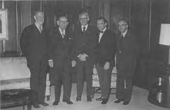 Library of Congress Management Team, September, 1973 From left to right: Robert Land, L. Quincy Mumford, Paul L. Berry, John Finzi, the author Courtesy of the Library of Congress