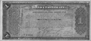 CERTIFICATE ISSUED BY THE JOHNSON COMPANY AT JOHNSTOWN