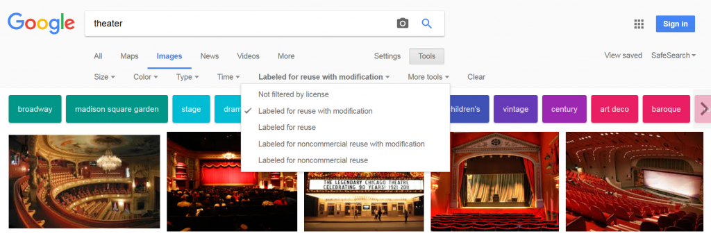 Google image search with Labeled for Reuse with Modification selected