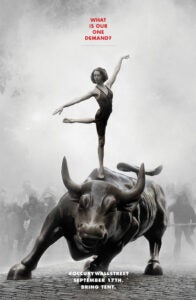 Ballerina dancing on the wallstreet bull