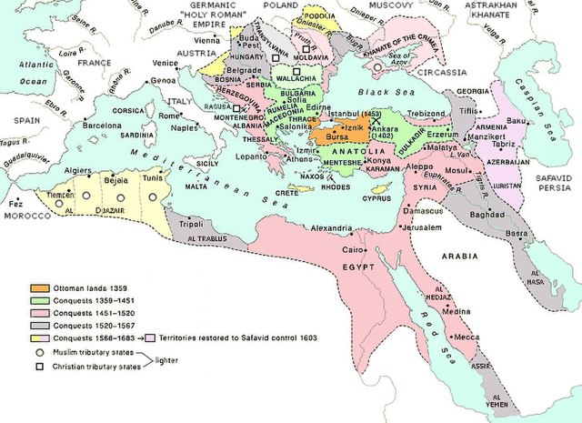 The expansion of the Ottoman Empire