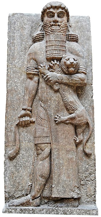 Tablet showing Gilgamesh subduing a lion