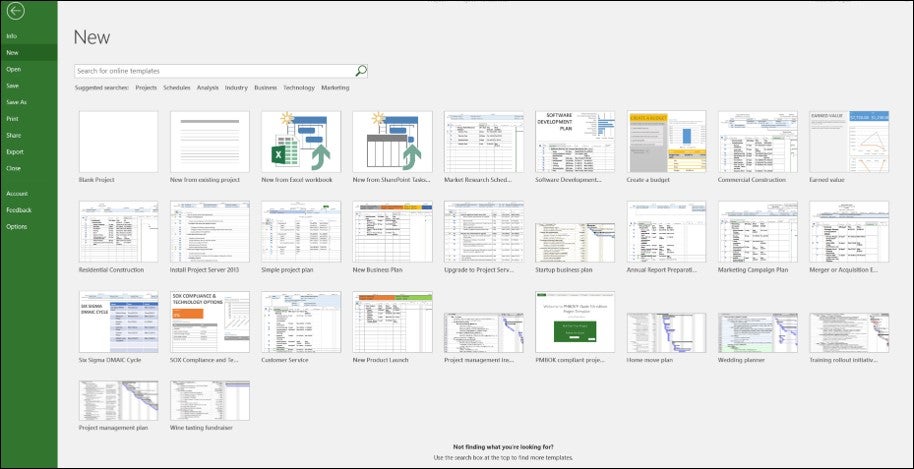 Figure 4.3: MS Project “New” Window