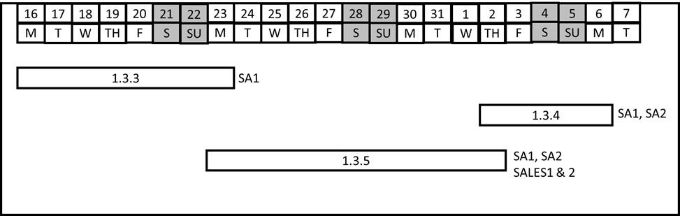 1.3.4 was rescheduled to a later date after the resource leveling. The resource overallocation was eliminated.