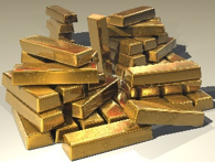 Pile of gold bars