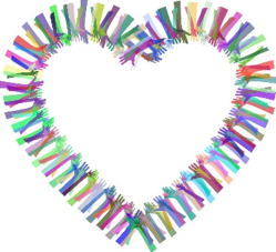 figure of a heart made of ribbons