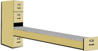 file cabinet with improbably deep drawer