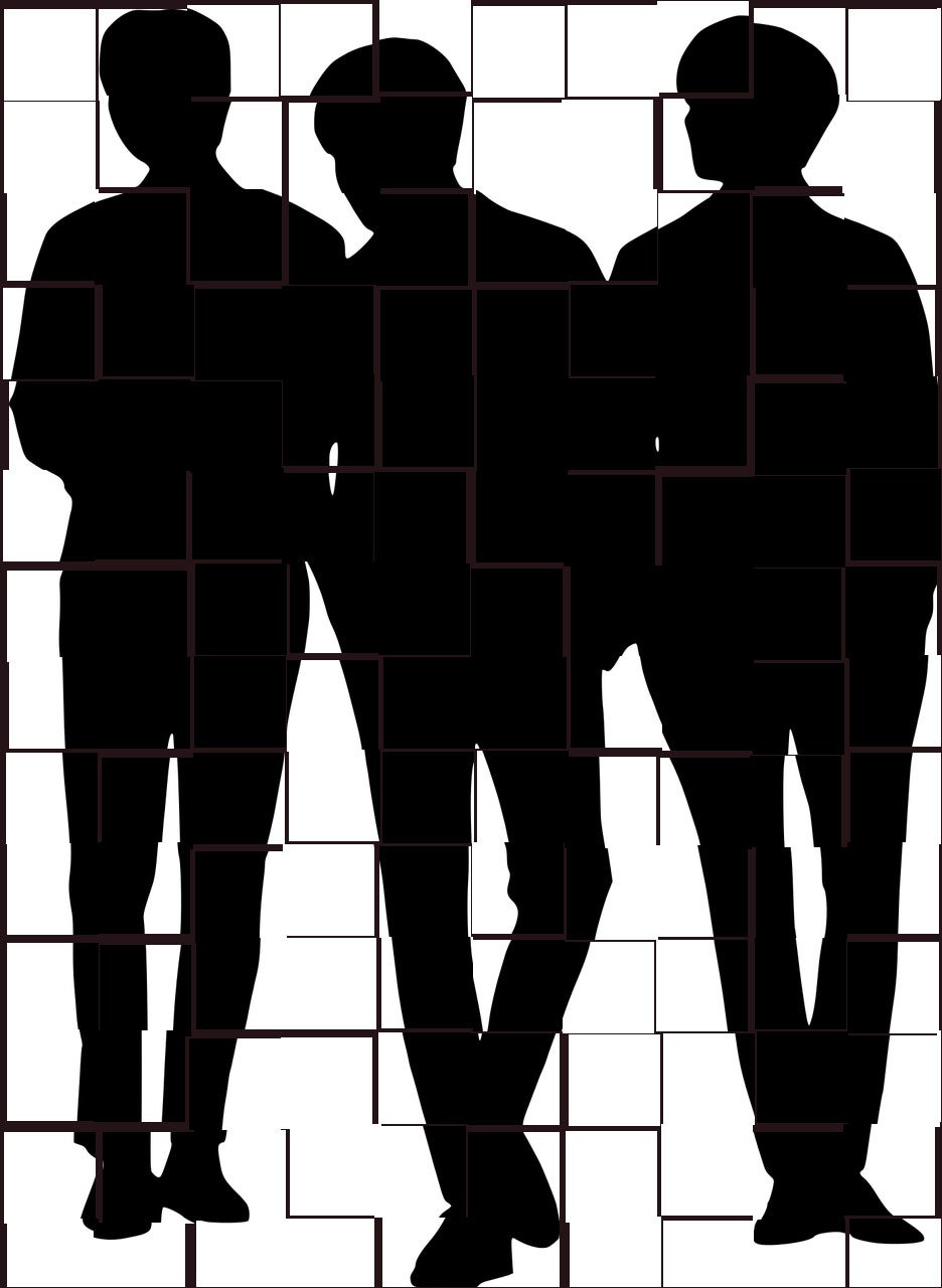 group of men silhouette