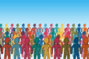 number of construction paper cutout of people