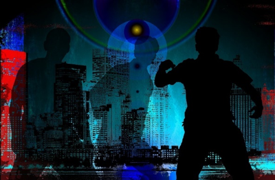 shadowy figures dancing