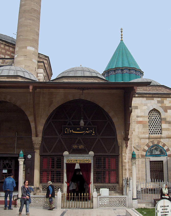 Image of Entrance to Rumi’s Mausoleum in Konya, Turkey.