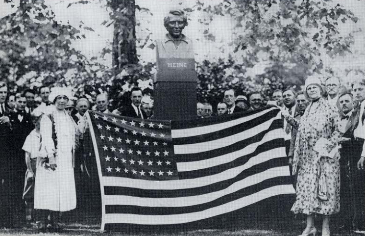 Miss Elsie Weitz and Mrs. Leonard Schather at Dedication of Heine Bust