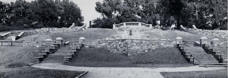 Panoramic View of Lithuanian Cultural Garden From Lower Boulevard