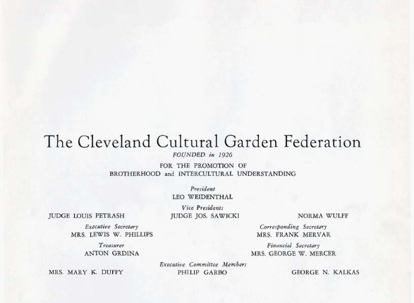 Cleveland Cultural Garden Federation leaders