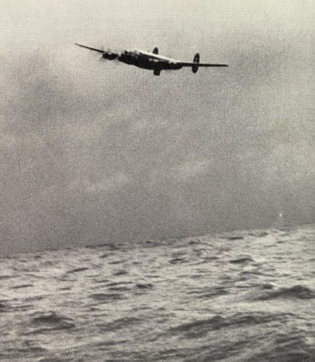 R.A.F. Shackleton flies over on evening of August 8.