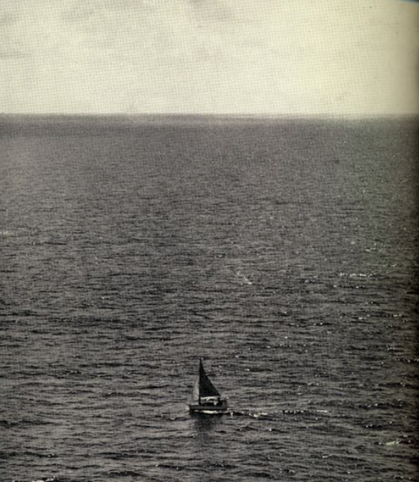 "Alone on a wide, wide sea." (Daily Mirror photographer).