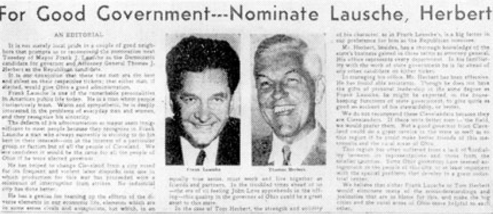 For Good Government---Nominate Lausche, Herbert May 5, 1944